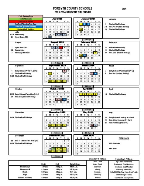 forsyth school calendar 23-24